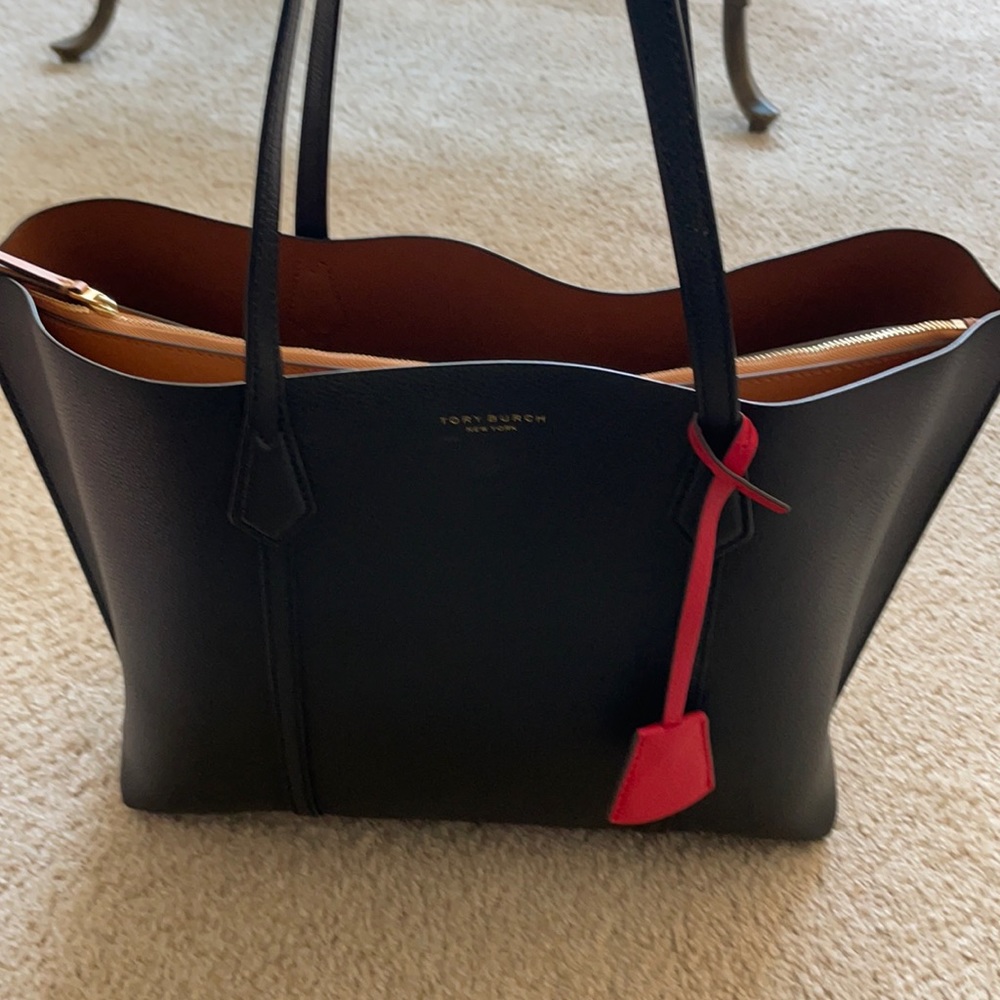 Tory Burch Triple Compartment Perry Tote Black